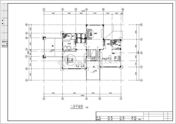 某三层框架结构现代风格住宅楼设计cad全套建筑施工图纸（ 含设计说明，带效果图）-图二