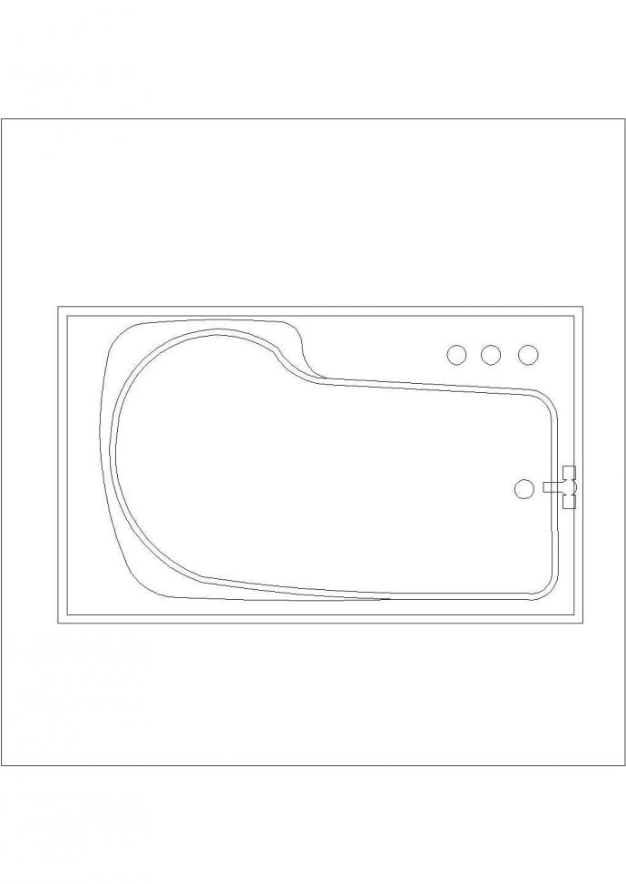 某浴缸CAD完整节点构造施工图纸_图1