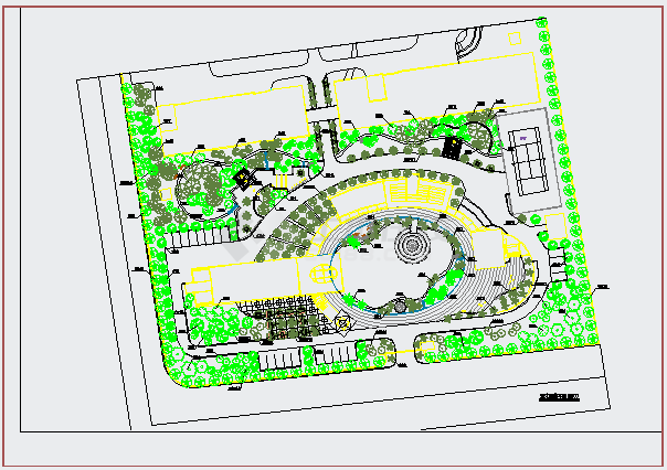 某厂区绿化设计乔木配置CAD完整平面图-图一
