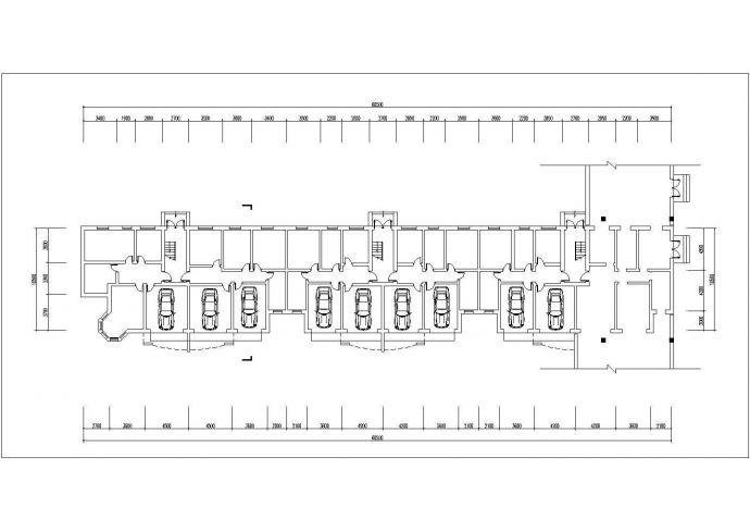 沭阳市春燕花园小区6层砖混结构住宅楼平立面设计CAD图纸（每层640平）_图1