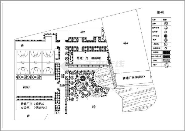 某科技发展有限公司绿化CAD设计完整方案-图一