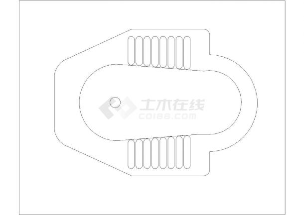 某蹲便器平面CAD节点剖面大样图纸-图一