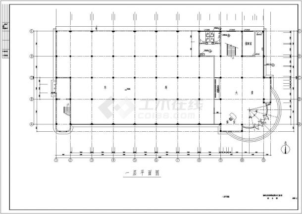 2677.9平米三层框架办公楼毕业设计（含建筑结构施工图、平面图、进度图、网络图、工程量计算及施工组织）-图一