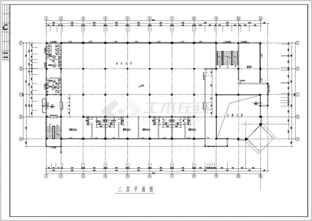 2677.9平米三层框架办公楼毕业设计（含建筑结构施工图、平面图、进度图、网络图、工程量计算及施工组织）-图二