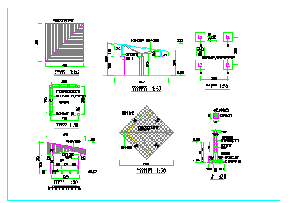 某园林花架与木亭建筑设计cad施工图-图一