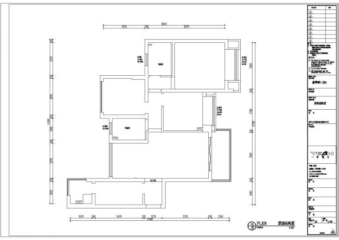 110平米三室两厅住宅装修设计施工图_图1