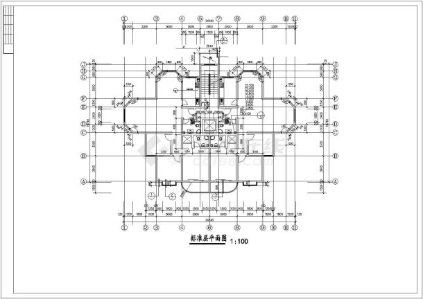 兰州市某小区3500平米11+1层公寓住宅楼全套建筑设计CAD图纸-图一