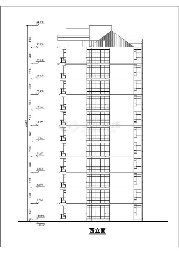 成都市某新建小区11+6层两栋民居住宅楼平立剖面设计CAD图纸-图一