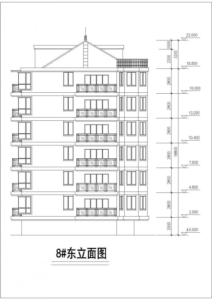 广州玉铭新珠小区6层砖混结构住宅楼建筑设计CAD图纸（含阁楼和架空层）_图1