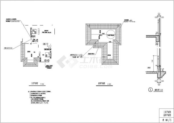 某三层框架结构住宅楼设计cad全套建施图纸（含设计说明，含效果图）-图二