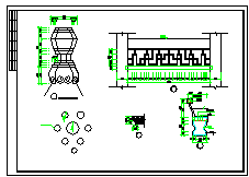 六角亭及连亭曲桥建筑设计cad施工图-图二