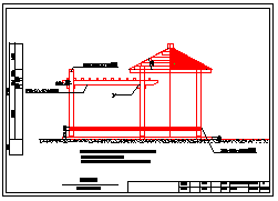 某公园木亭平立剖及结构cad设计详图-图二