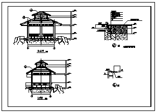 某公园仙云木亭设计cad施工图-图一
