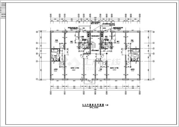 宿迁市某中学教师家属楼各单元楼平面设计CAD图纸-图二