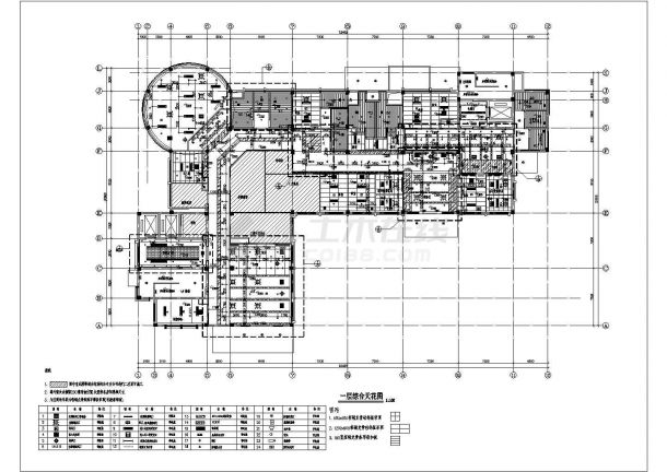 某医院一层综合天花图CAD构造完整施工设计图-图一