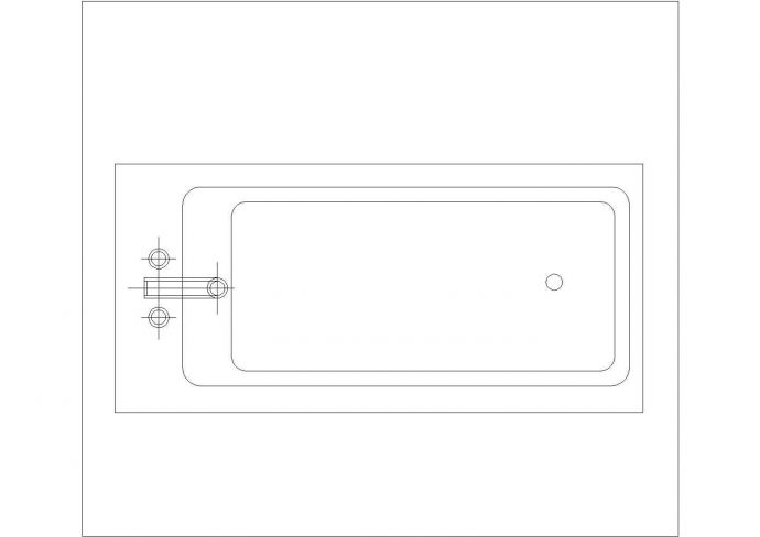 某浴缸CAD详细施工平面节点图纸_图1