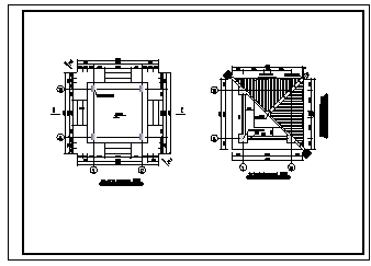 某园林现代四角亭设计cad施工图