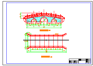 某园林三孔拱桥建筑cad施工图-图二