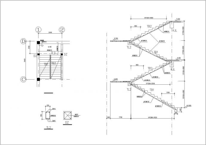 3层框架综合门市楼建筑结构施工图（ 长39.6米 宽12米 ）_图1