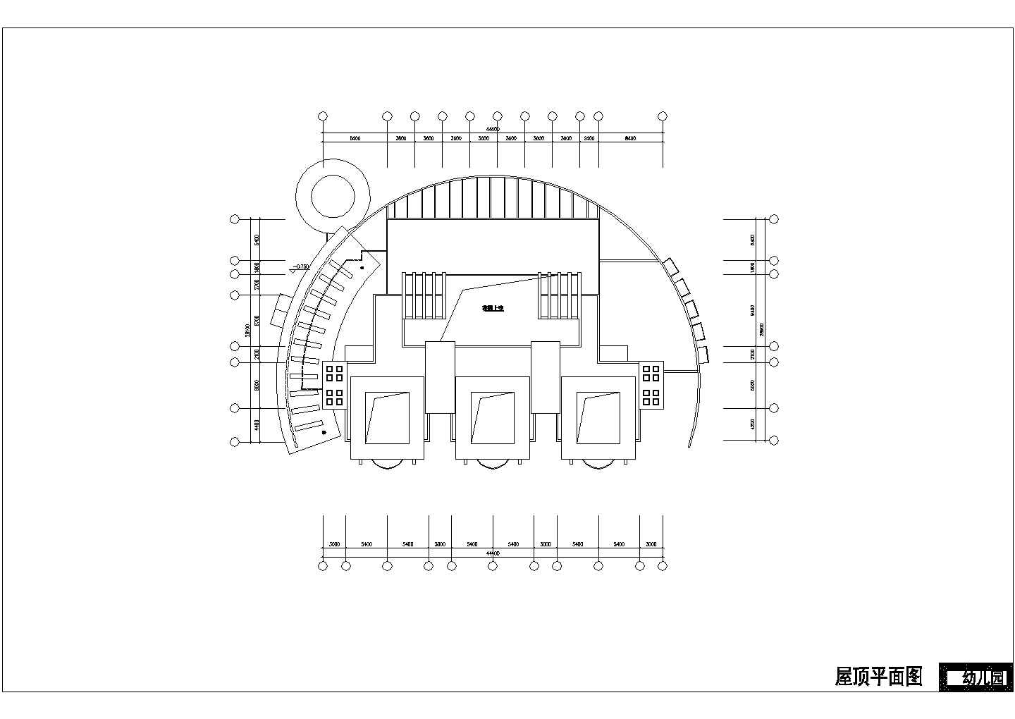 2900平米左右3层框混结构幼儿园平立剖面CAD设计图纸
