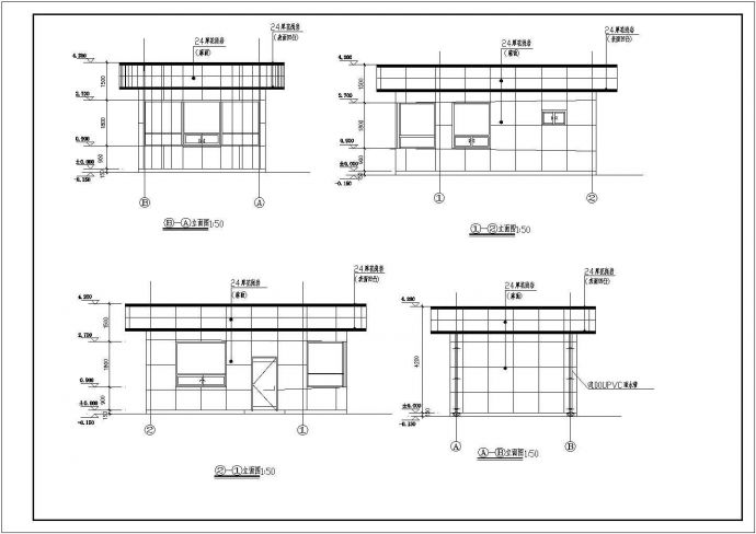 某单层砌体结构门卫房设计cad全套建筑施工图（含结构设计）_图1