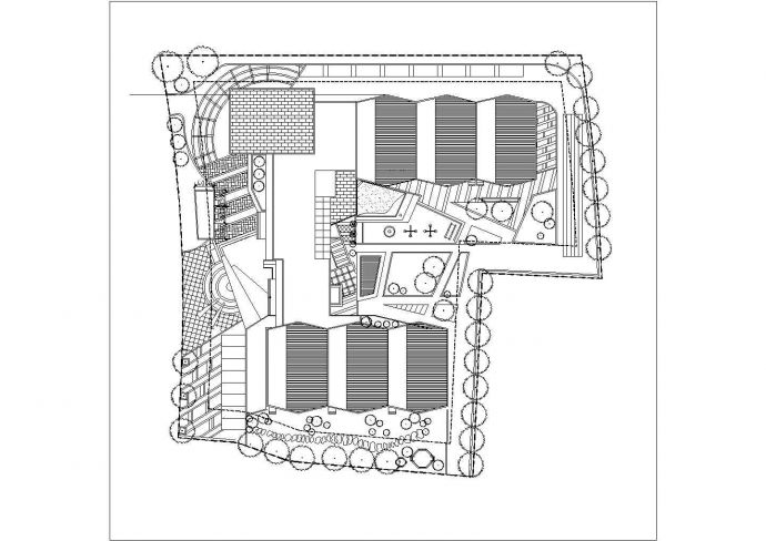 哈尔滨某社区幼儿园2900平米3层教学楼平立面CAD设计图纸_图1