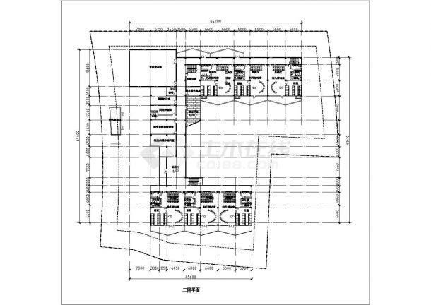 哈尔滨某社区幼儿园2900平米3层教学楼平立面CAD设计图纸-图二
