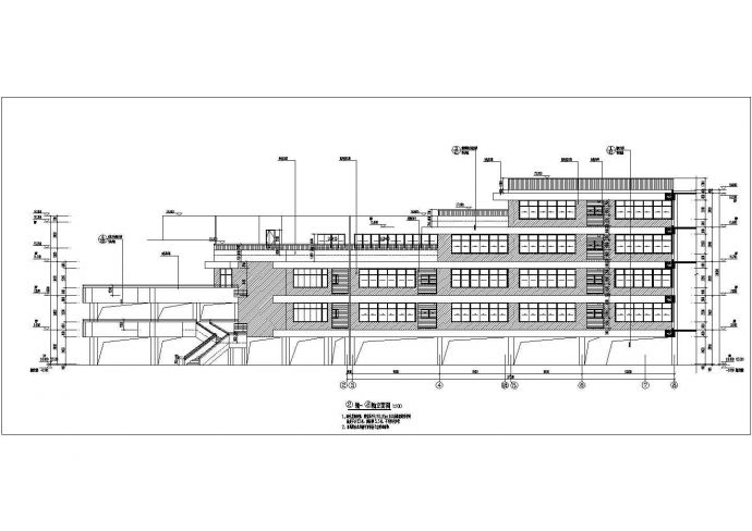 西安市某中学6800平米4层框架结构教学综合楼全套建筑CAD设计图纸_图1