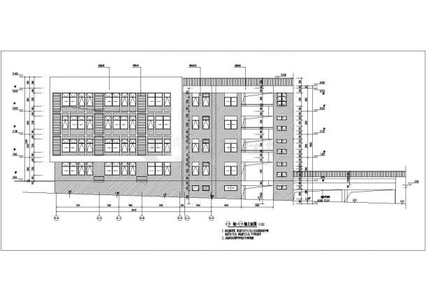 西安市某中学6800平米4层框架结构教学综合楼全套建筑CAD设计图纸-图二
