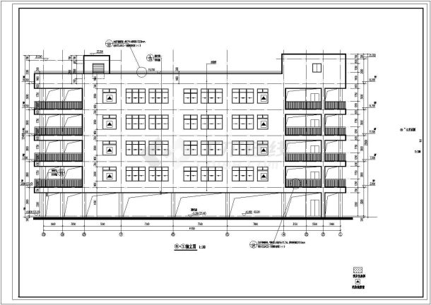 郑州某实验中学1750平米5层框架结构宿舍楼全套建筑CAD设计图纸-图一