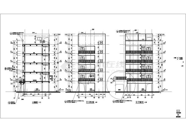 郑州某实验中学1750平米5层框架结构宿舍楼全套建筑CAD设计图纸-图二