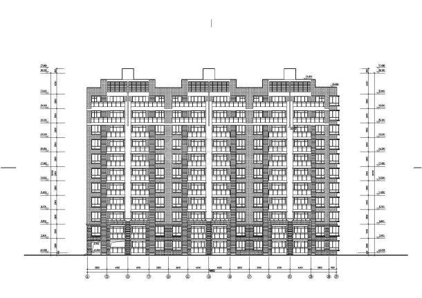 某小区8500平米左右11层框混结构住宅楼平立面设计CAD图纸-图二