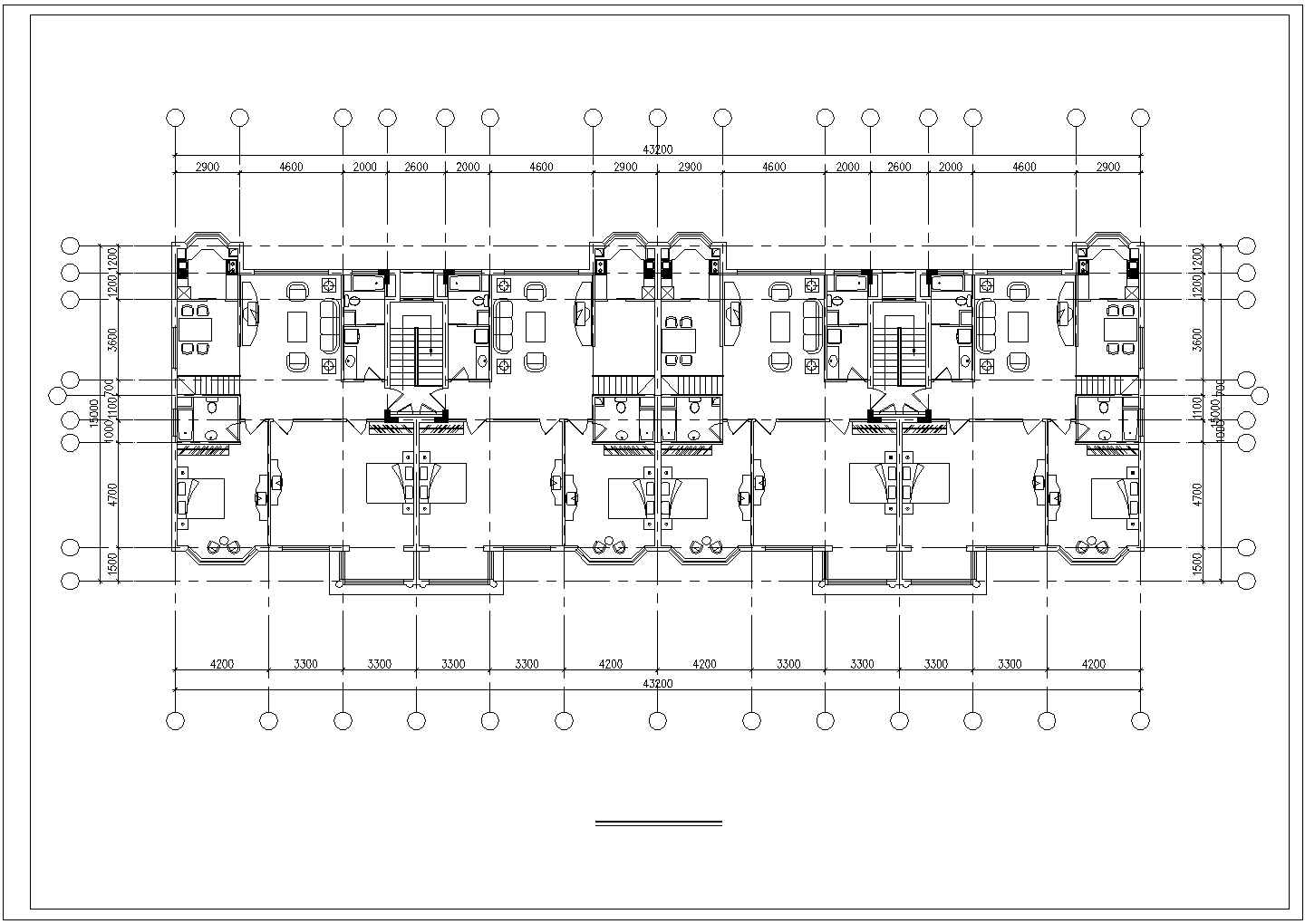 泉州市绿色花园小区9100平米12层框混住宅楼平立剖面设计CAD图纸