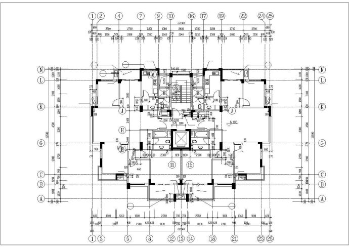 某小区1.1万平米12层框混结构住宅楼平立剖面设计CAD图纸_图1