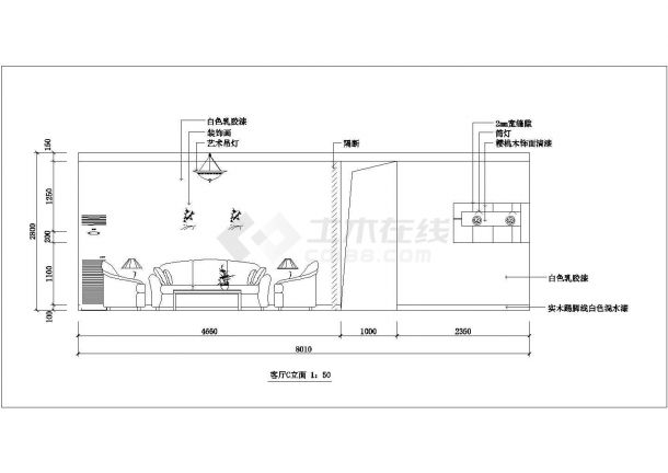 徐州市某小区120平米户型全套装修施工设计CAD图纸-图二