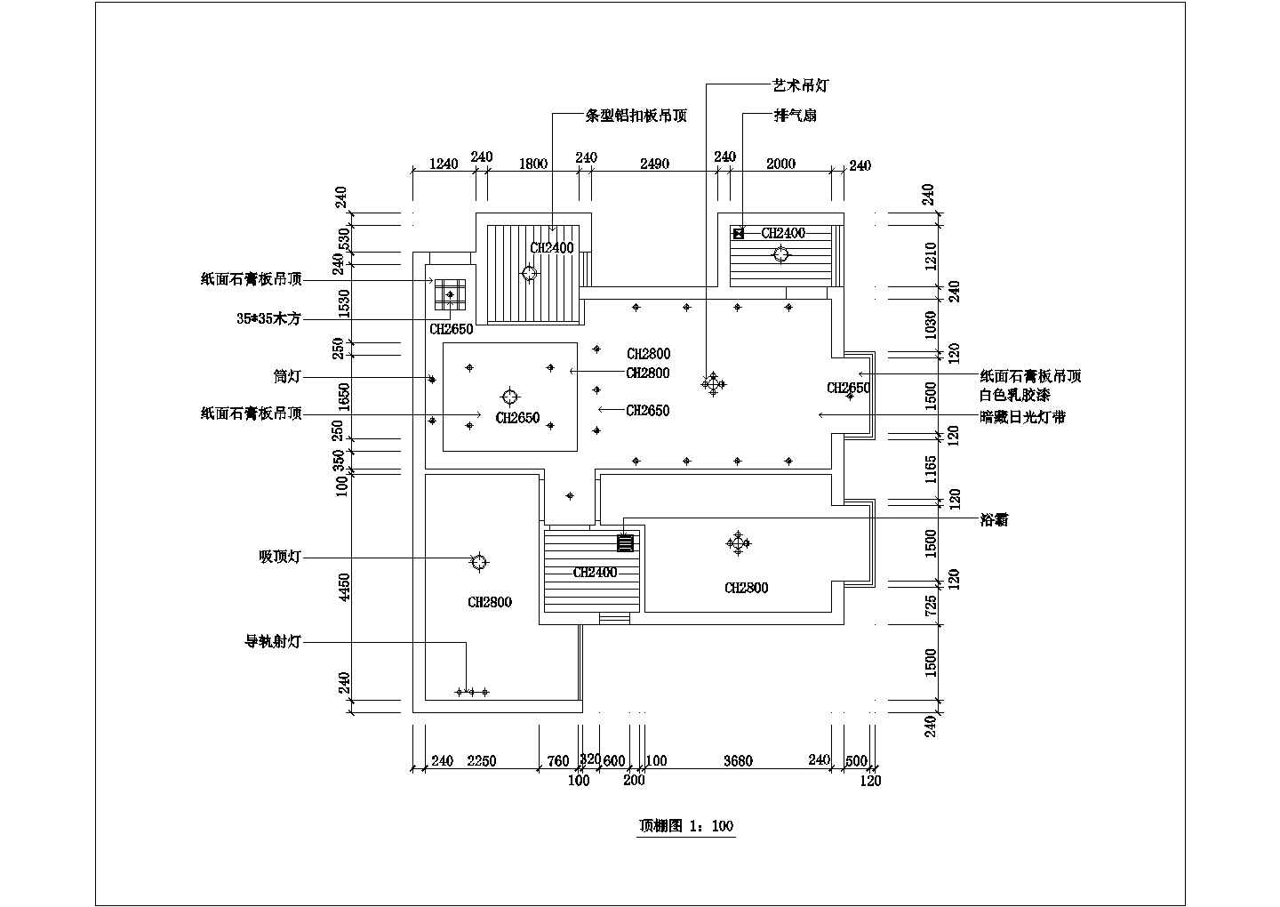 徐州市某小区120平米户型全套装修施工设计CAD图纸