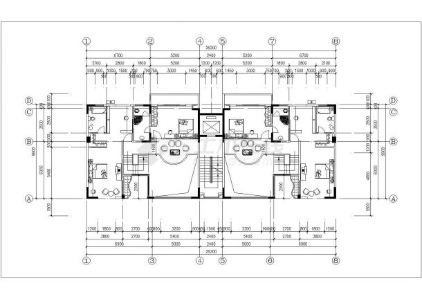 某小区11层住宅楼平面设计CAD图纸（1层2户/每户135平米左右）-图一