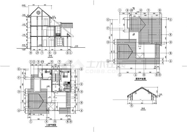 珠海市某现代化村镇190平米2层砖混结构单体别墅建筑设计CAD图纸-图一