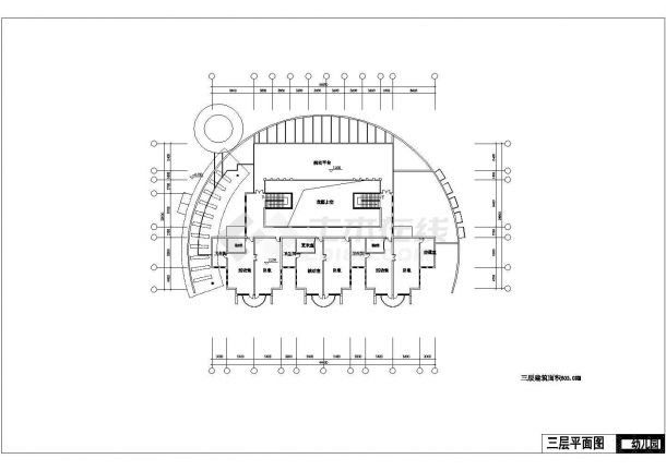 某建筑工程有限公司绿色家园之幼儿园装修设计CAD图带效果图-图二