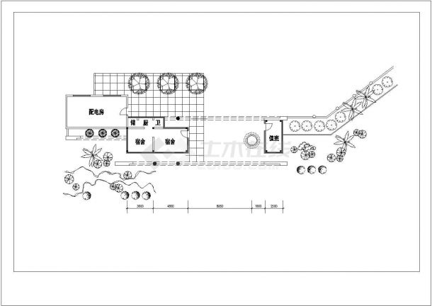 某一层框架结构招待所设计cad建筑方案图（ 含六种方案设计）-图二