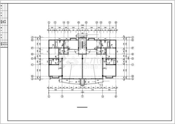 1100平米左右3层砖混结构住宅楼建筑设计CAD图纸（含阁楼）-图二