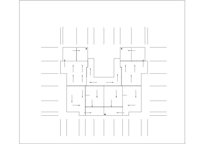 1600平米7层框混结构住宅楼平立剖面设计CAD图纸（1层2户）_图1
