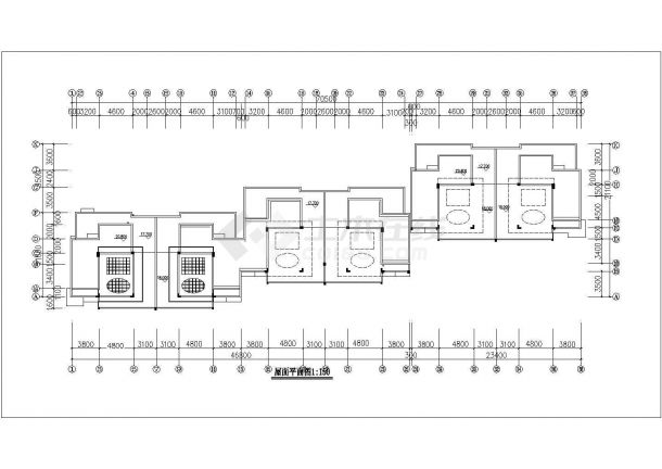 3400平米6+1层框混结构住宅楼平立剖面设计CAD图纸（含半地下室）-图二