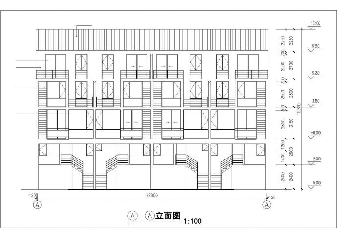 兰州市和鑫家园小区3层砖混结构双拼式住宅楼建筑设计CAD图纸_图1