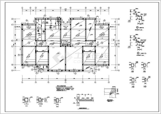 长65.8米 宽13.5米 6层砖混单元住宅楼结构施工图-图一