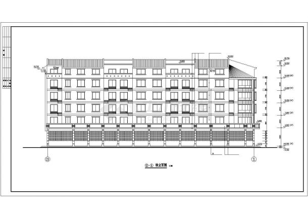某小区4620平米5层框架结构住宅楼建筑设计CAD图纸（含跃层和夹层）-图一