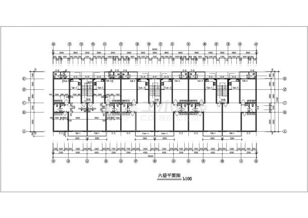 某小区4000平米6层框混沿街商住楼建筑设计CAD图纸（1-2层商用）-图一