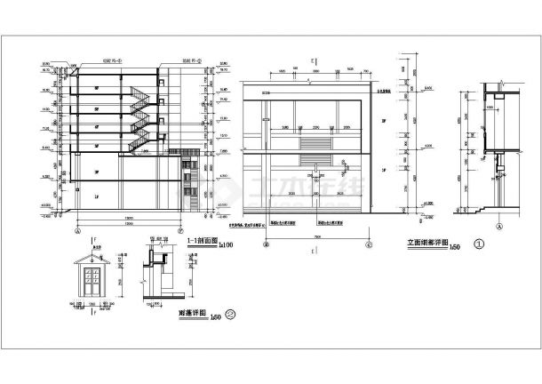 某小区4000平米6层框混沿街商住楼建筑设计CAD图纸（1-2层商用）-图二
