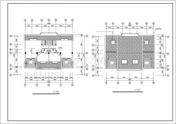 滦州市丽春苑小区3层砖混结构双拼式住宅楼建筑设计CAD图纸（含跃层）-图二