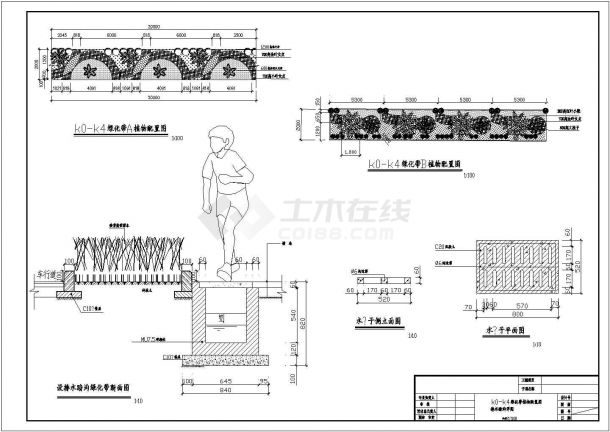 湖北省荆门市攀枝花迎宾大道绿化施工设计CAD图-图二
